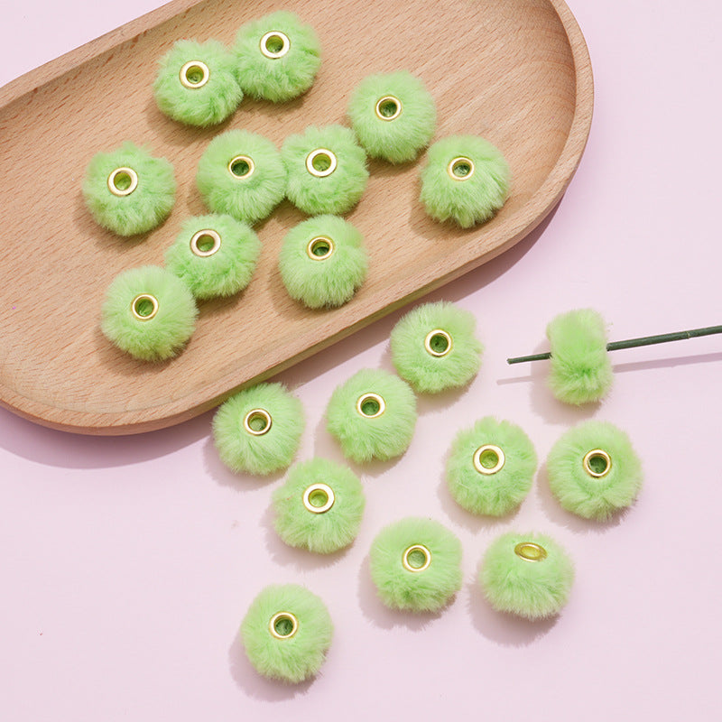 Wholesale 100pcs/pack  20MM Plush Ball Beads Spacers  DIY Beaded Pen Accessories